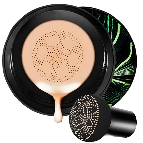 Base CC Cream Hidratante para Pele Madura - Corretivo BB Cream Impecável com Aplicador em Forma de Cogumelo, CC Cream Ai