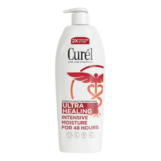 Loção Ultra Curativa Curel para Pele Sensível e Seca, Loção para Mãos e Corpo que Repara a Barreira de Hidratação, Hidra