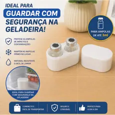Estojo Case Organizador Porta 2 Ampolas para Proteção de Frascos de Medicamentos e Vacinas Discreto pode usar Geladeira