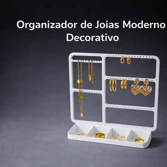 Organizador de Joias Moderno Porta Brincos Colares Suporte Mesa Decorativo Elegante