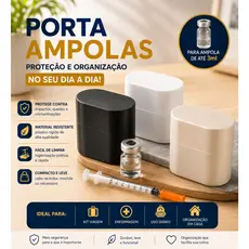 Estojo Case Organizador Porta 2 Ampolas para Proteção Frascos de Medicamentos e Vacinas Discreto