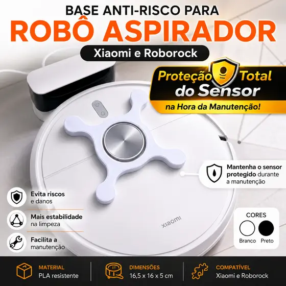 Suporte Base Anti-Risco Robô Aspirador Xiaomi Roborock Kabum Smart Proteção do Sensor Lidar Para Manutenção