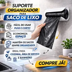 Suporte para Rolo de Saco de Lixo para Armário Cozinha Lavanderia Banheiro Porta Sacolas de Supermercado Puxa Sacola