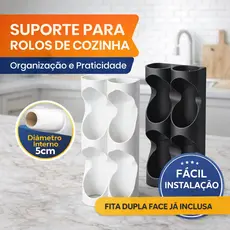 Porta Rolos Papel Toalha Filme PVC Alumínio Organizador De Cozinha Suporte Suspenso Para Armário Multiuso