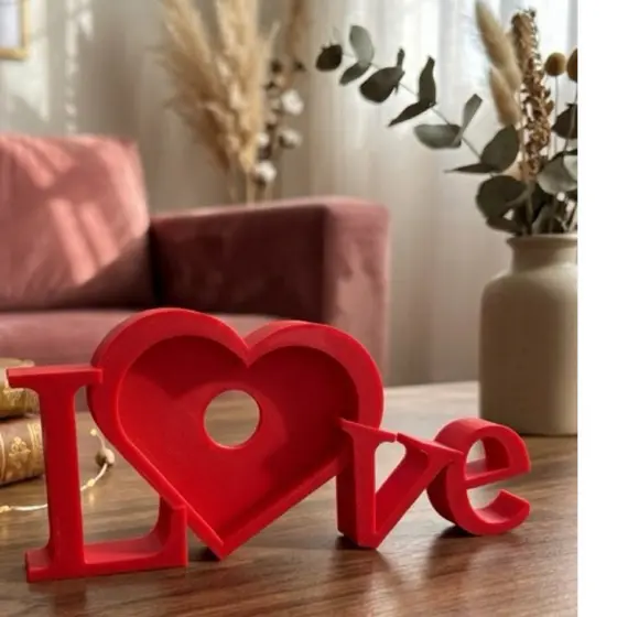 Porta Retrato Love Decorativo para Foto | Enfeite Romântico em Impressão 3D
