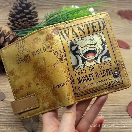 Carteira Curta do Anime "One Piece" com Fecho de Fivela do Monkey D. Luffy RZLH