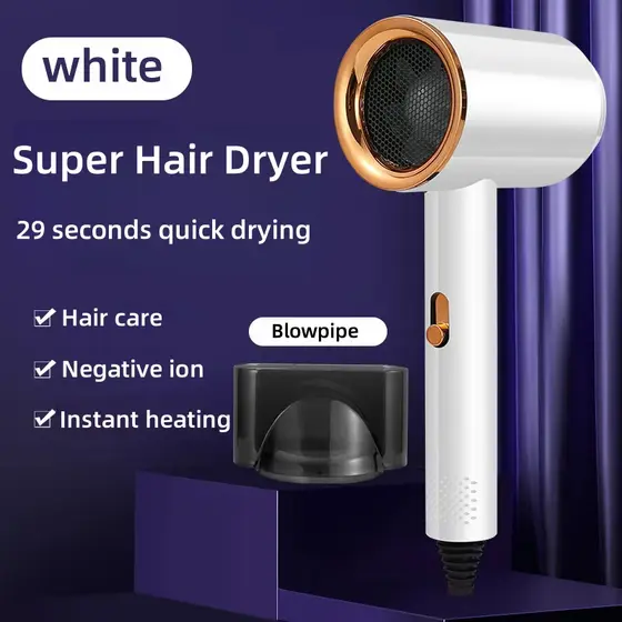 Secador de cabelo de íon negativo de alta velocidade, absorvedor de cabelo para salão de beleza com difusor, secador de