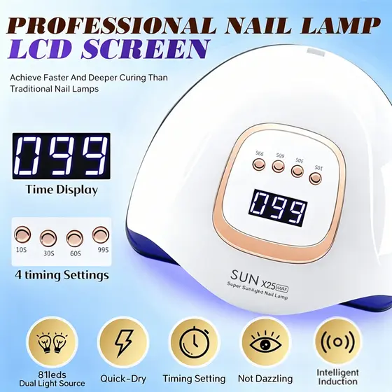 Lâmpada UV Para Unhas Tipo Indução 57/81 100-240V Pode Ser Cronometrada E Cura Rápida Sem Manchas Cegas , Adequada Uso E