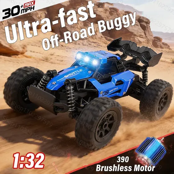 Novo 1 : 32 Off-Road Conquer Liga RC Carro Todo Terreno Escalada De Alta Velocidade Deriva Sem Escova Luzes LED Brinqued