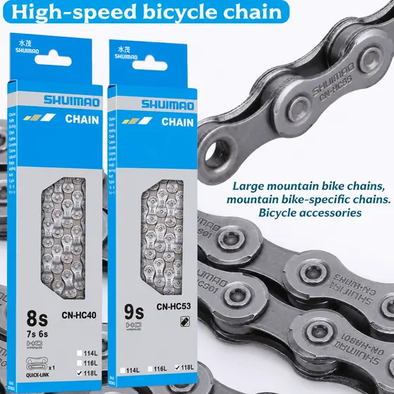 Corrente de Mountain Bike de alta velocidade, Design de corrente 6/7/8/9/11 (corrente Total 116) acessórios de bicicleta