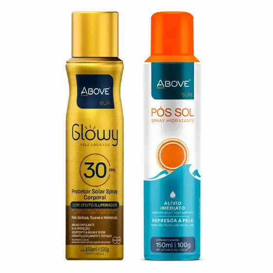 Kit Protetor Solar Above Glowy FPS30 + Pós Sol Spray 150ml