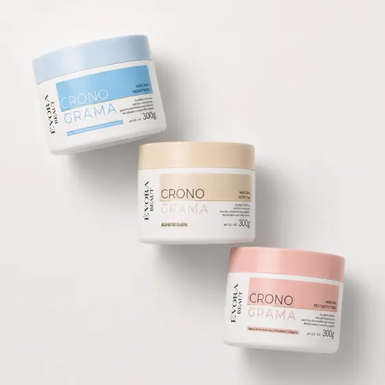 Kit 3 Máscaras Cronograma Capilar  300g Hidratação Nutrição Reconstrução Efeito Teia Profissional