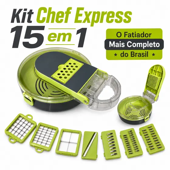Ralador Fatiador Vegetais Kit 15 Peças Multifuncional Prático