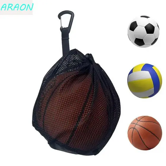 Saco de Rede para Bolas ARAON, com Cordão e Clipe para Armazenamento de Bolas de Basquete, Tecido Oxford para Itens Indi