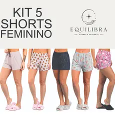 Kit 5 Shorts Estampados Feminino SORTIDOS Pijamas Feminino Short Doll Confortável Variados De Verão