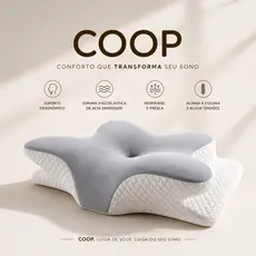 Travesseiro corretivo para coluna cervical em forma de borboleta, feito de espuma viscoelástica para aliviar dores na co