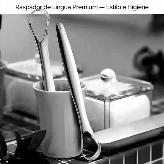 Raspador de Língua Aço Inox 304 Limpeza Bucal Anti Mau Hálito Reutilizável
