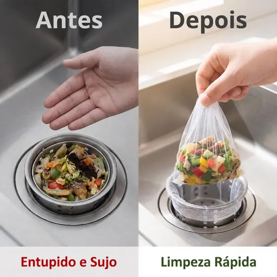 Filtro Malha Fina Elástico Para Pia Cozinha Uso Diário Prático