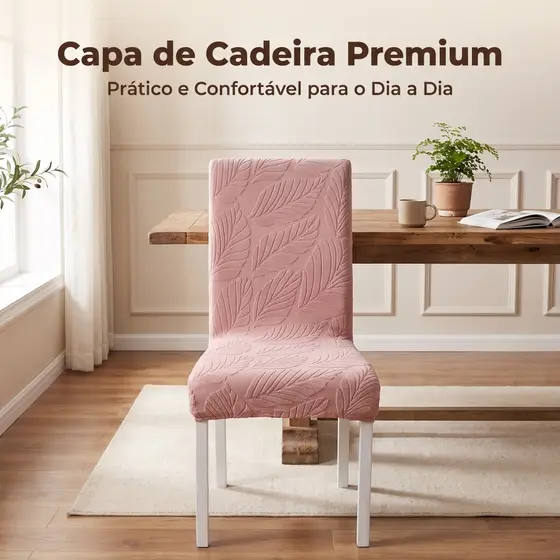 Capa para Cadeira de Jantar Texturizada Lavável Proteção Decoração