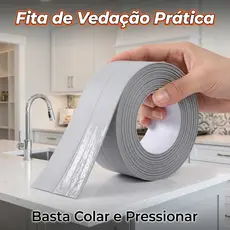 Fita Vedante Autoadesiva Antimofo Borda de Pia Cozinha Lavabo Sanita Proteção Contra Água