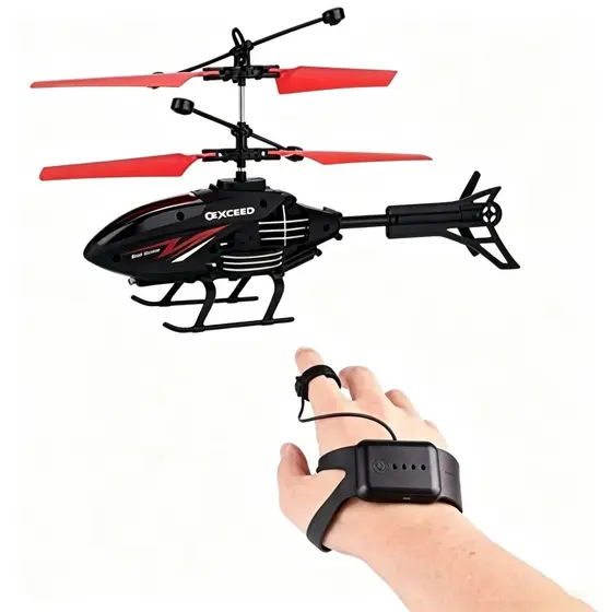 Helicóptero Brinquedo Voador com Sensor e Controle Remoto, Recarregável via USB para Crianças Presente Infantil