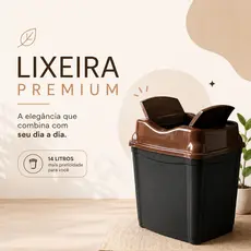 Lixeira Basculante 15 Litros Plástico Resistente Cozinha Banheiro