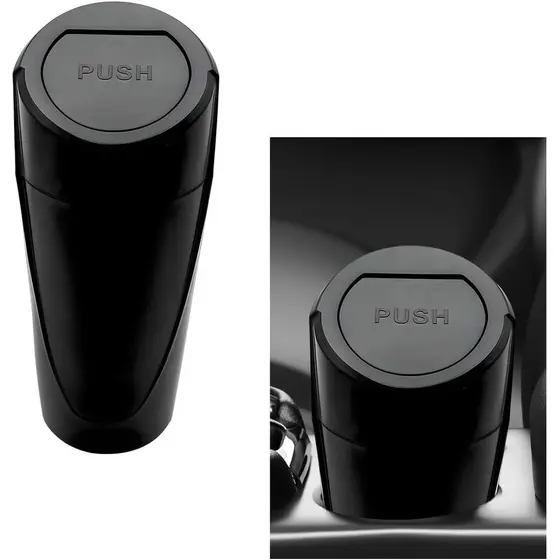 Lixeira para Carro com Tampa, Mini Lixeira para Carro à Prova de Vazamentos, Lixeira para Porta-Copos, Organizador Multi