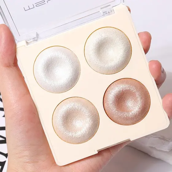 Paleta de Maquiagem Mivota com 4 Cores, Tudo em Um, Iluminador, Blush, Bronzer e Sombra, Maquiagem Natural de Baixa Satu