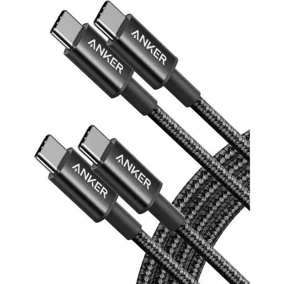 Cabo Anker USB C para USB C, Cabo de Carregamento Rápido Tipo-C 60W (1,8 m, Pacote com 2) para iPhone 17 Series, iPad mi