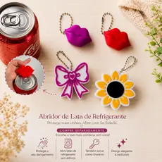 Abridor de Lata para Unhas em Gel e Fibra + Chaveiro | Abre Refrigerante sem Quebrar as Unhas