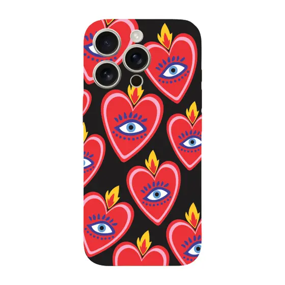 Capinha para iPhone 16 Pro Anti Impacto Fashion - SACRED HEART PATTERN