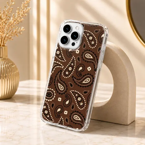 Capinha Fashion Anti Impacto Bandana Marrom - disponível para iPhone, Samsung, Motorola e Xiaomi