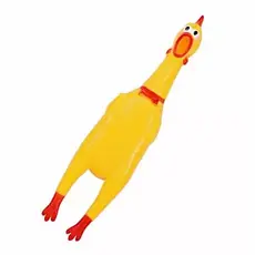 Frango Galinha Brinquedo Interativo para Cachorro Pet Mordedor Plástico com Apito Som Barulho (16cm)