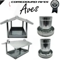 Comedouro Aves Galvanizado – Ideal para Galinheiro Durável Fácil Limpeza