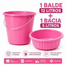 Balde Plástico EXTRA FORTE 12 Litros Alça Resistente e Reforçada obras Limpeza Reforma