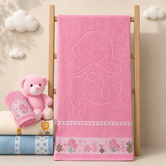 Kit 2 Toalhas de Banho Kids Infantil Para Bordar Ponto Cruz 100% Algodão Toalha Infantil Bordada Menino Menina