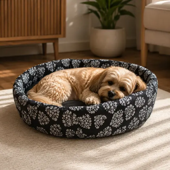 Cama Pet Redonda Gato Cachorro 50x50cm Confortável Porte Pequeno Fêmea Macho Animal de Estimação
