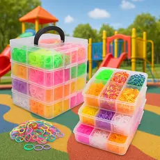 Kit Maleta Tear Com 3300 Elásticos Loom Band Pulseira infantiu oportunidade unica
