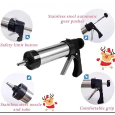 Kit De Biscoitos De Aço Inoxidável 13 Moldes 8 Bico Pistola Para Prensar Bolo Conjunto De Sacos De Confeiteiro Decoração