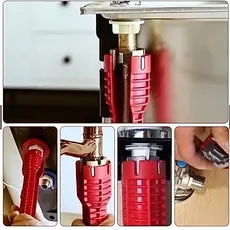 Chave Hidráulica Profissional Para apertar cano ferramenta Instalar Torneira 8 em 1 Chave de Encanamento