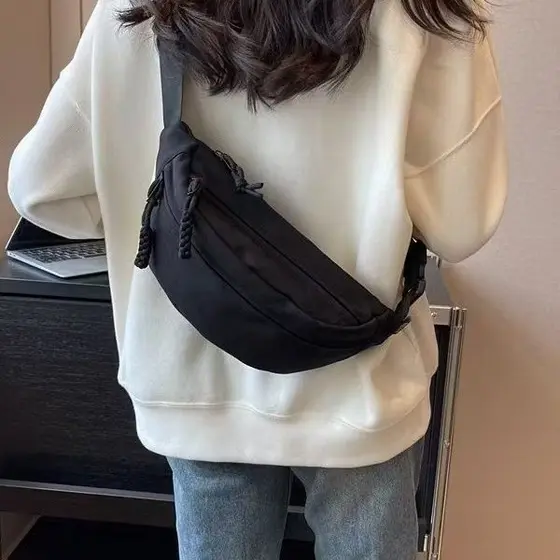 Bolsa De Peito Leve Masculina-Pacote Crossbody De Nylon Para Esportes E Uso Diário