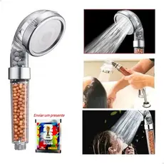 Kit Ducha Lavatório Ionizada Com Pedras Bioativadas E Mangueira Flexível 1/2''