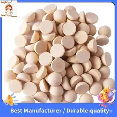 100 Peças 20mm Meia Contas De Madeira , Bolas Redondas Naturais Divididas Inacabadas Soltas Para Artesanato DIY Natal
