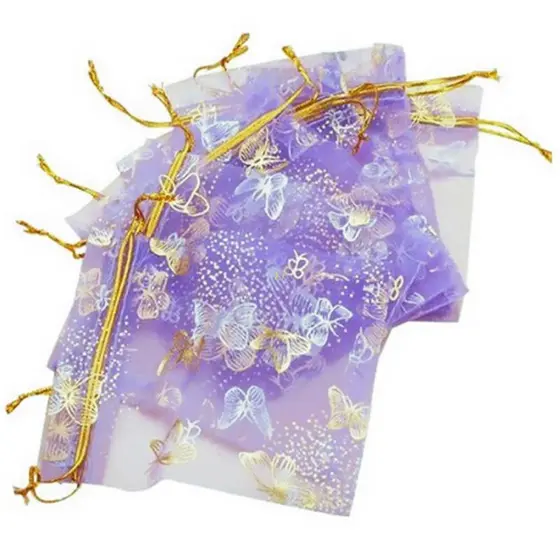 kr 25 Peças Bolsa Organza Cordão Para Festa Casamento/Pastel 10X12cm
