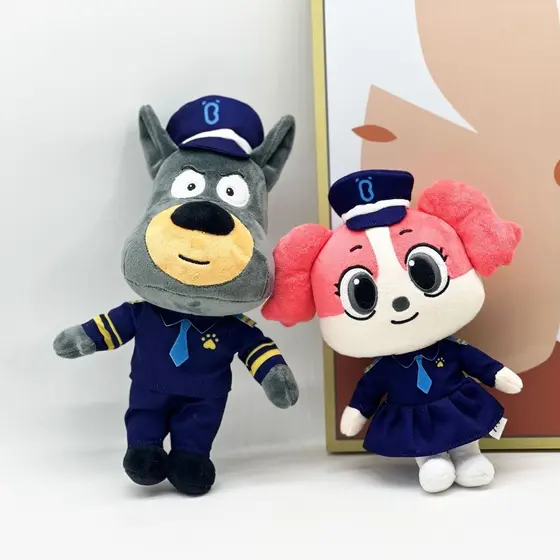 Entregue em até 24 horas.   Brinquedo de pelúcia 25-30 cm/Brinquedo de pelúcia infantil Chefe de Polícia Labrador/Brinqu