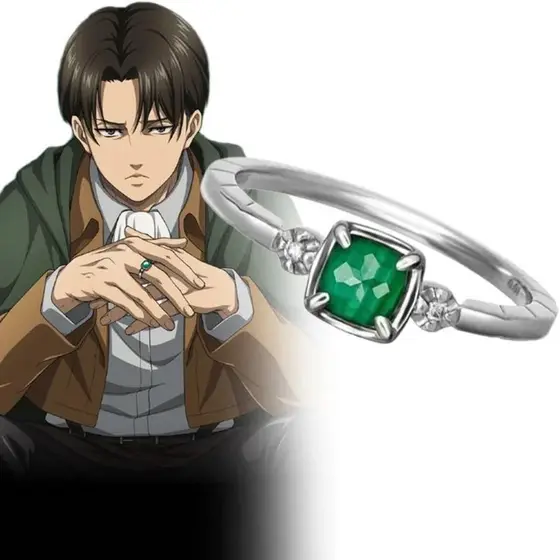 Anel Ajustável Unissex de Cosplay do Levi Ackerman do Anime "Attack on Titan" - Acessório de Joalheria KSTB