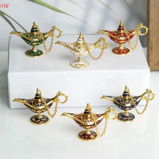 Lâmpada Mágica de Aladdin, usada para decoração de sala de estar, estilo vintage, artesanato para casa, decoração de jan