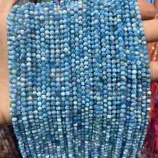Colar de Acessórios de Pérolas de Pedra Natural do Oceano 2mm/3mm Larimar HBER VY7E