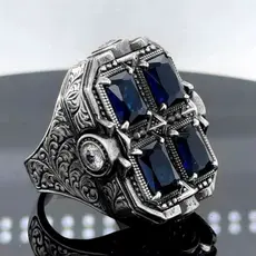 Acessório de moda: Anel punk masculino europeu e americano com padrão totem gravado vintage GSJK NU8X