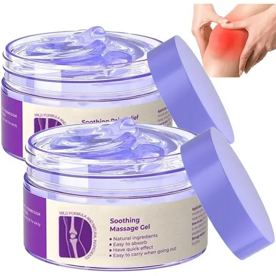 2 PCS Gel de Massagem Calmante, Gel para Articulações, Gel Roxo Refrescante para Alívio de Dores nos Joelhos, Lombar, Pe